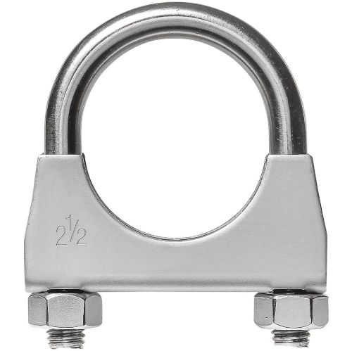 TOTALFLOW TF-U250 U-Bolt | Saddle Exhaust Muffler Clamp Band | 2.5 Inch