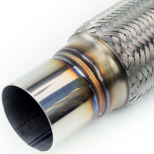 TOTALFLOW TF-N57100 Heavy Duty Double Braided Universal Exhaust Flex Pipe Connector | 2.25 Inch ID