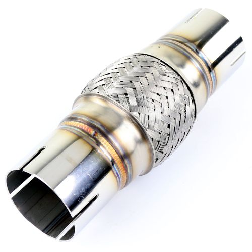 TOTALFLOW TF-N76100S Heavy Duty Double Braided Universal Slotted Ends Exhaust Flex Pipe Connector | 3 Inch ID