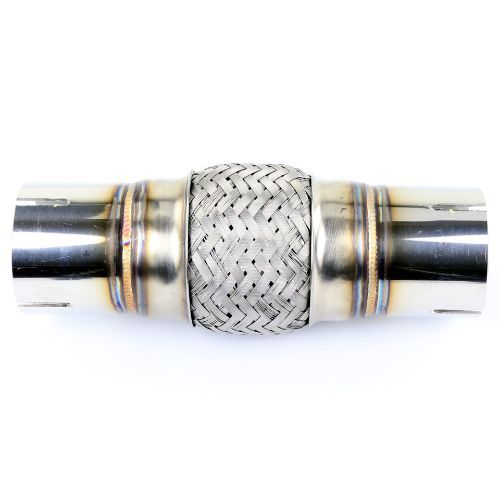 TOTALFLOW TF-N76100S Heavy Duty Double Braided Universal Slotted Ends Exhaust Flex Pipe Connector | 3 Inch ID