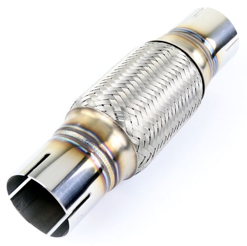TOTALFLOW TF-N50150S Heavy Duty Double Braided Universal Slotted Ends Exhaust Flex Pipe Connector | 2 Inch ID