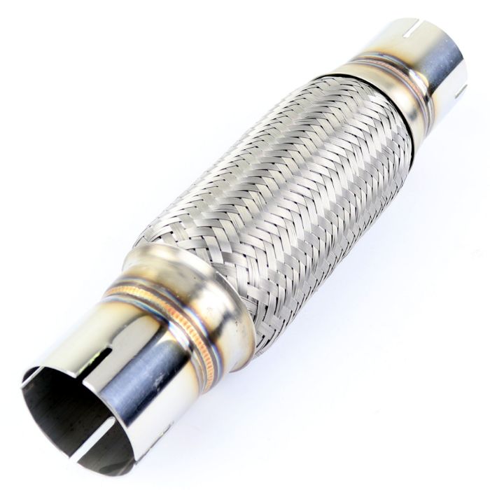 TOTALFLOW TF-N57200S Heavy Duty Double Braided Universal 2-1/4" Inch Slotted Ends Exhaust Flex Pipe Connector | 2.25 Inch ID TOTALFLOW TF-N57200S Heavy Duty Double Braided Universal 2-1/4" Inch Slotted Ends Exhaust Flex Pipe Connector | 2.25 Inch ID