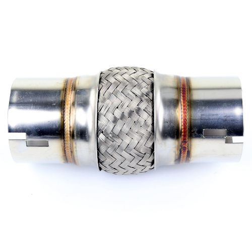 TOTALFLOW TF-N50100N Heavy Duty Double Braided Universal Notched Ends Exhaust Flex Pipe Connector | 2 Inch ID