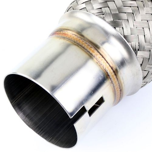 TOTALFLOW TF-N76200N Heavy Duty Double Braided Universal Notched Ends Exhaust Flex Pipe Connector | 3 Inch ID