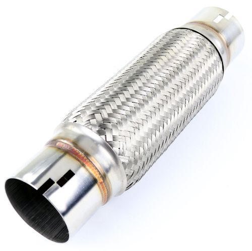 TOTALFLOW TF-N63250N Heavy Duty Double Braided Universal 2-1/2" Inch Notched Ends Exhaust Flex Pipe Connector | 2.5 Inch ID