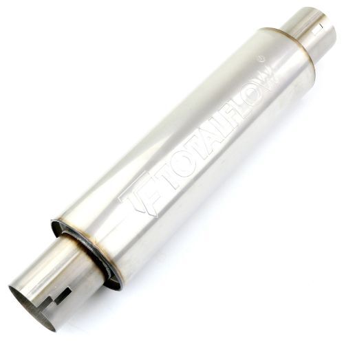 TOTALFLOW 22215N Straight Through Universal 2-1/4" Inch Notched Ends Exhaust Muffler - 2.25 Inch ID