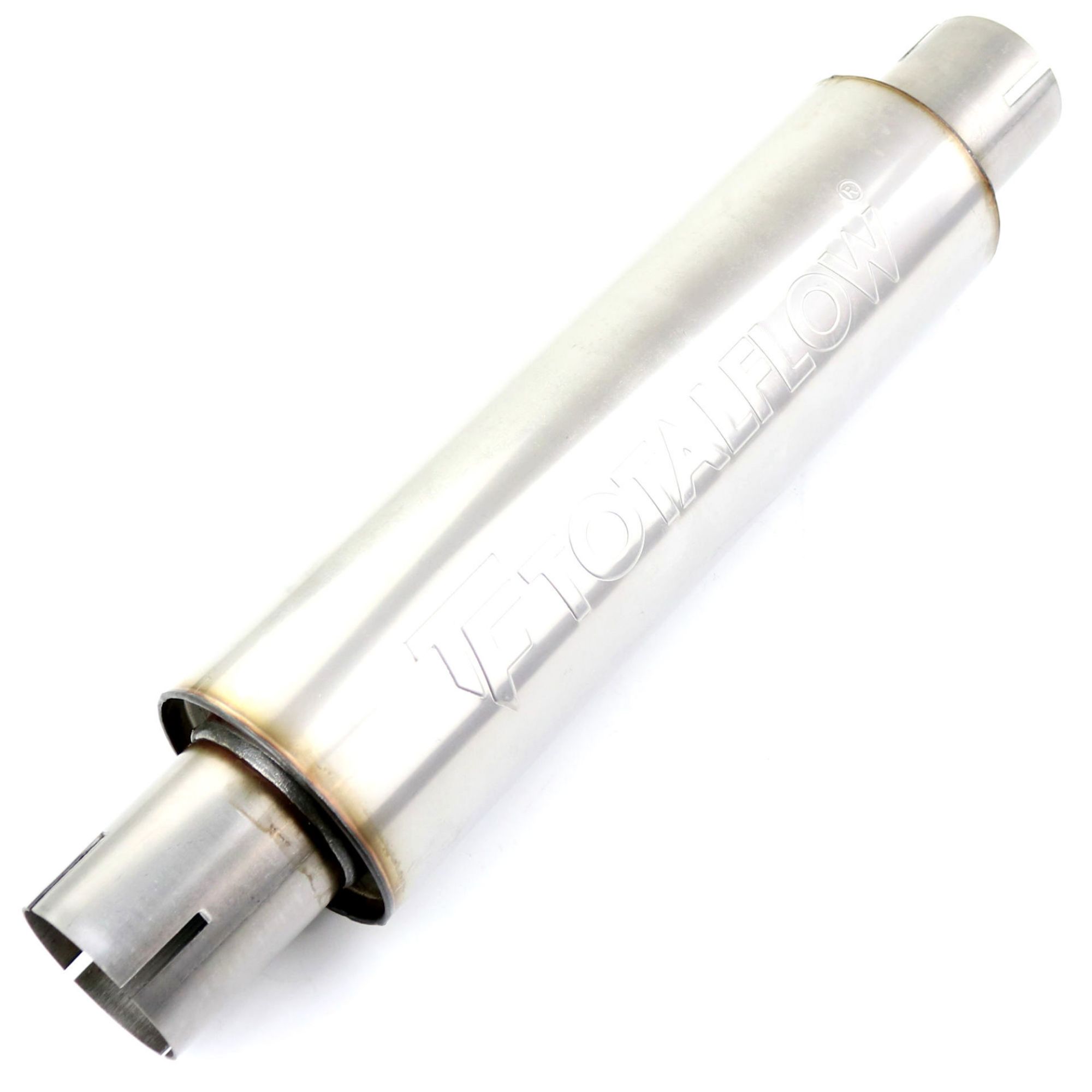 TOTALFLOW 22215S Straight Through Universal 2-1/4" Inch Slotted Ends Exhaust Muffler - 2.25 Inch ID