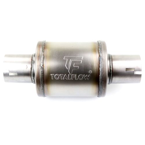 TOTALFLOW 20316N Straight Through Universal 2-1/2" Inch Notched Ends Exhaust Muffler - 2.5 Inch ID