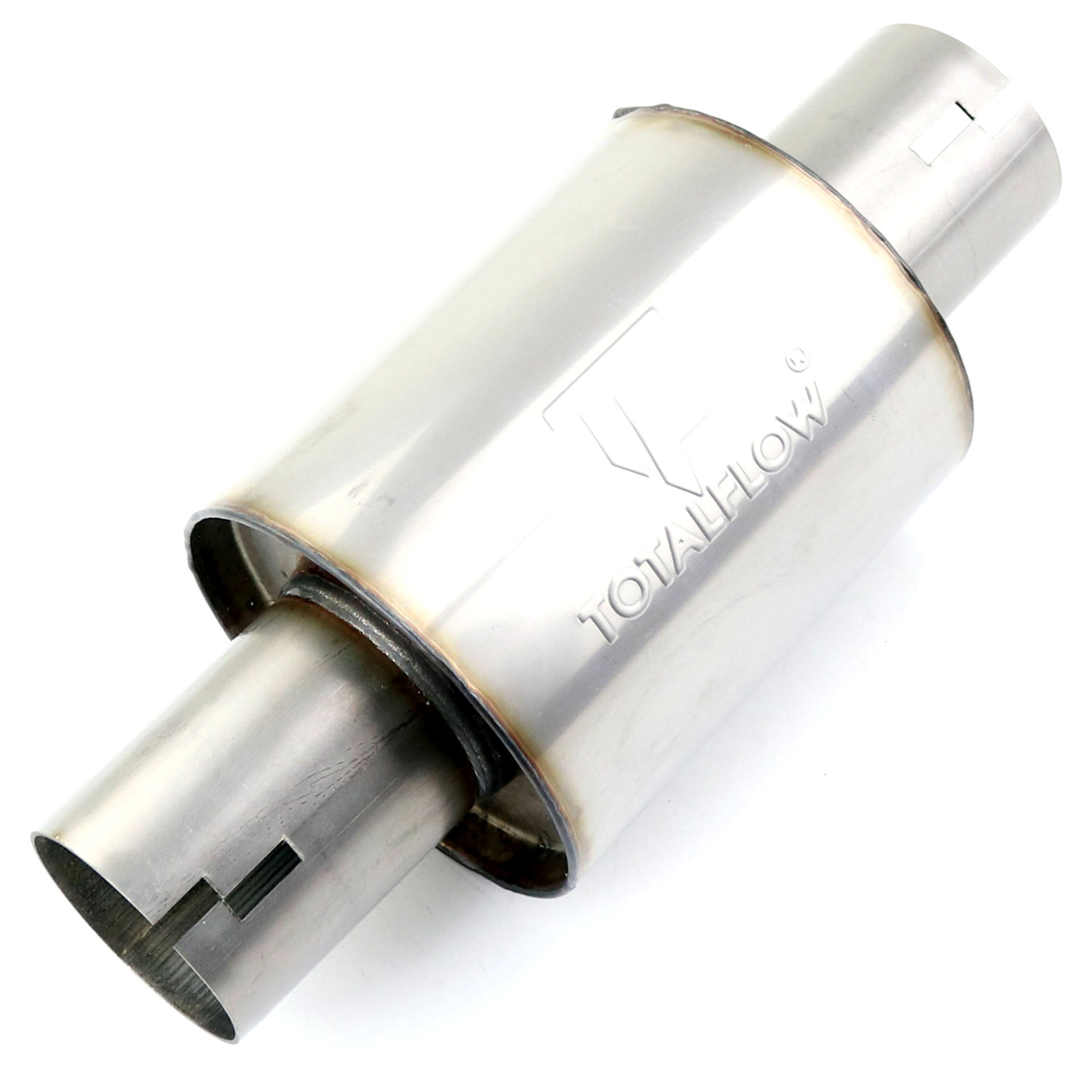 TOTALFLOW 22316N Straight Through Universal 2 1 2 Inch Notched Ends Exhaust Muffler 2.5 Inch ID