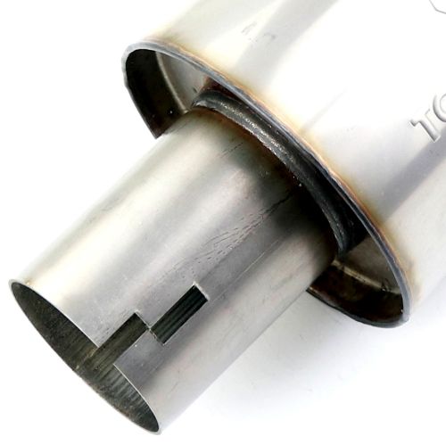 TOTALFLOW 22319N Straight Through Universal Notched Ends Exhaust Muffler - 3 Inch ID