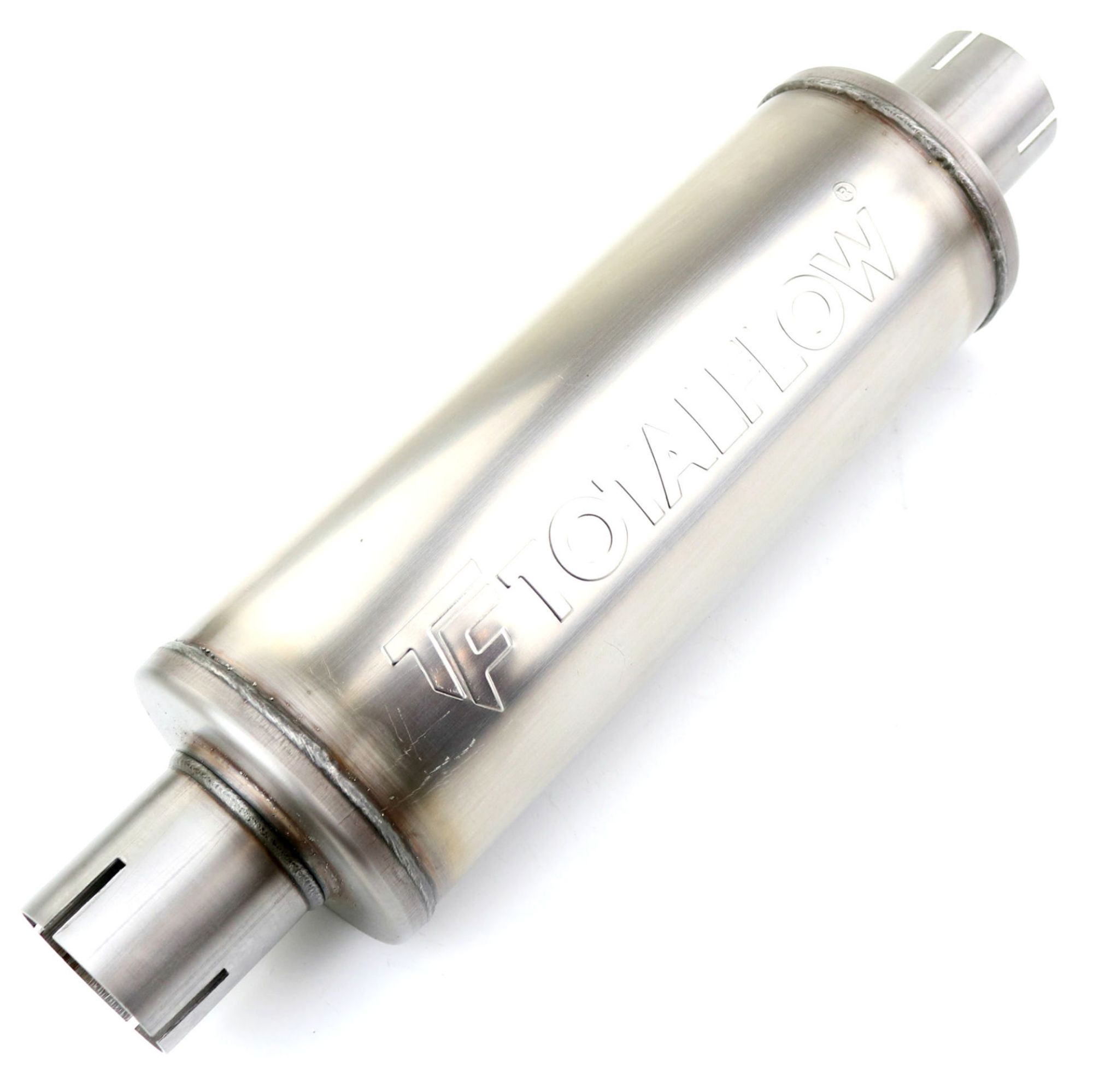TOTALFLOW 20421S Straight Through Universal Slotted Ends Exhaust Muffler - 4 Inch ID | Diesel Exhaust Muffler