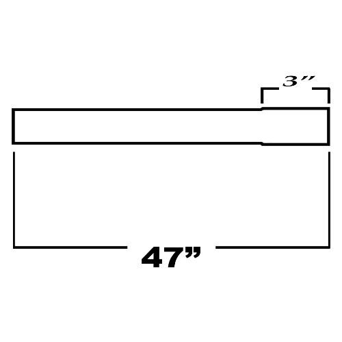 TOTALFLOW 47-304-305-151 Straight Slip-Over Exhaust Pipe | 3.5 Inch - ID | 3.5 Inch - OD
