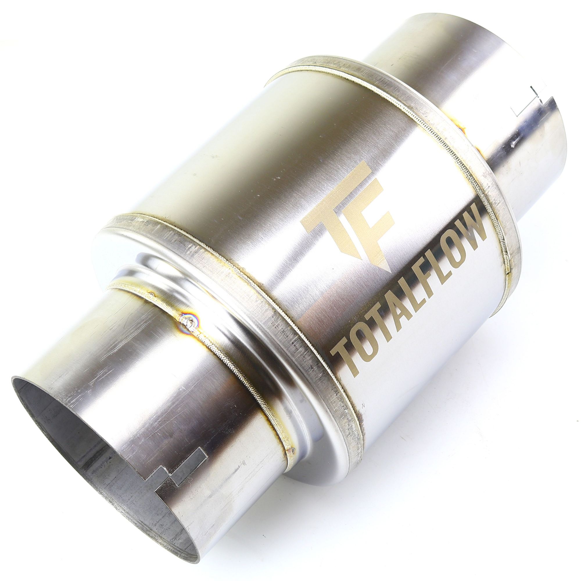TOTALFLOW 20522N Straight Through Universal Notched Ends Exhaust Muffler - 5 Inch ID | Diesel Exhaust Muffler