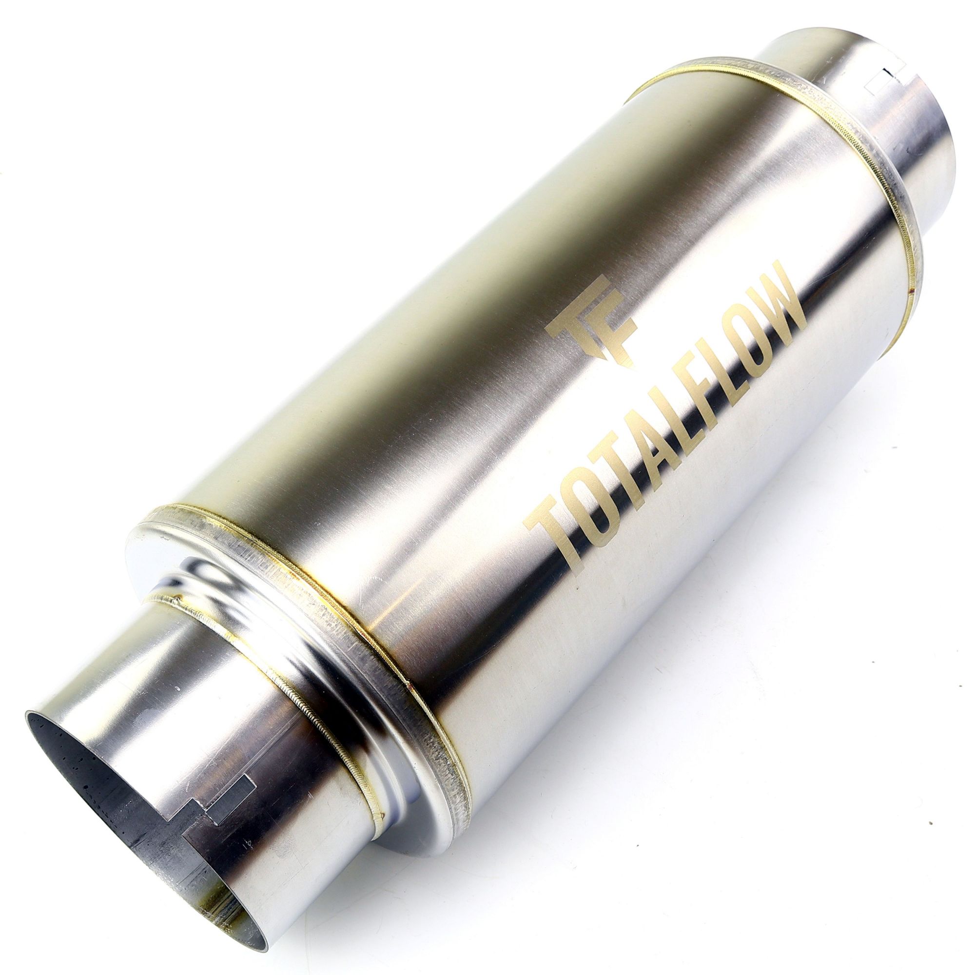 TOTALFLOW 20621N Straight Through Universal Notched Ends Exhaust Muffler - 4 Inch ID | Diesel Exhaust Muffler