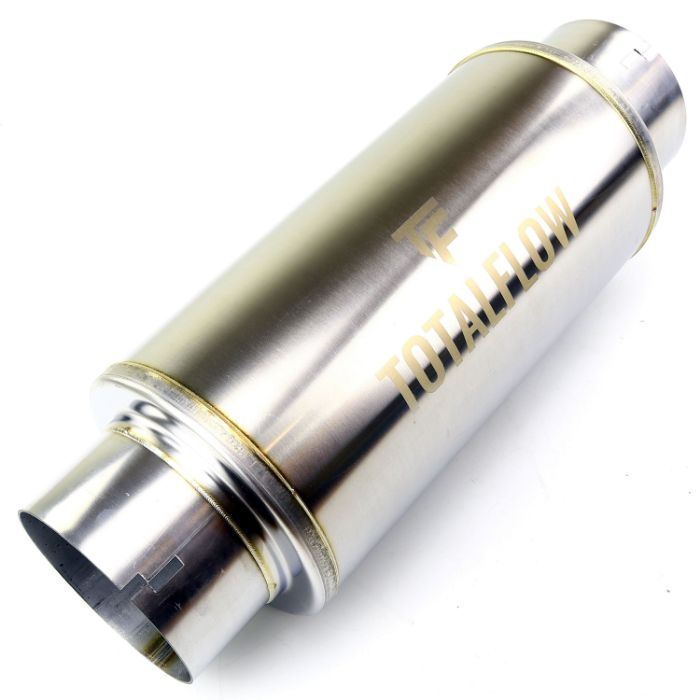 TOTALFLOW 20621N Straight Through Universal Notched Ends Exhaust Muffler - 4 Inch ID | Diesel Exhaust Muffler TOTALFLOW 20621N Straight Through Universal Notched Ends Exhaust Muffler - 4 Inch ID | Diesel Exhaust Muffler