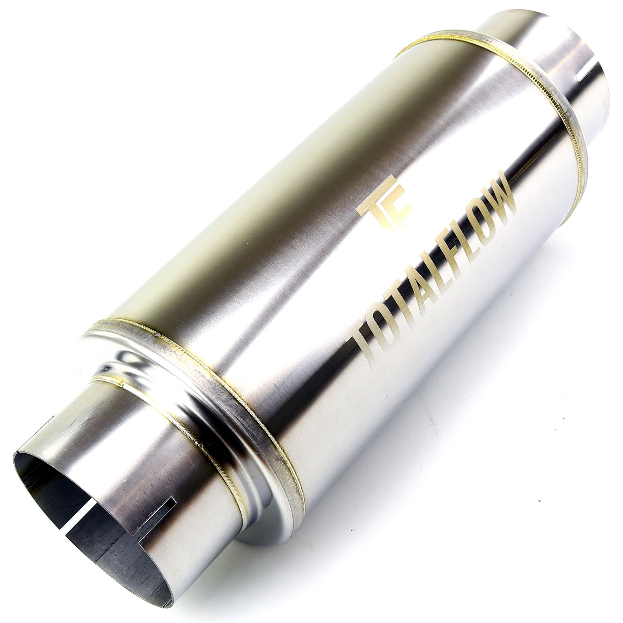 TOTALFLOW 20621S Straight Through Universal Slotted Ends Exhaust Muffler - 4 Inch ID | Diesel Exhaust Muffler