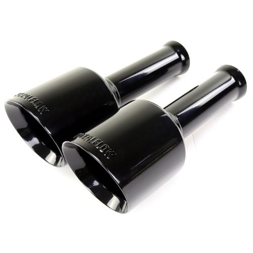 TOTALFLOW Dodge 2019-2022 Ram 1500 Double Wall - 5 Inch Exhaust Tip - Black - 5th Gen (Set of 2)