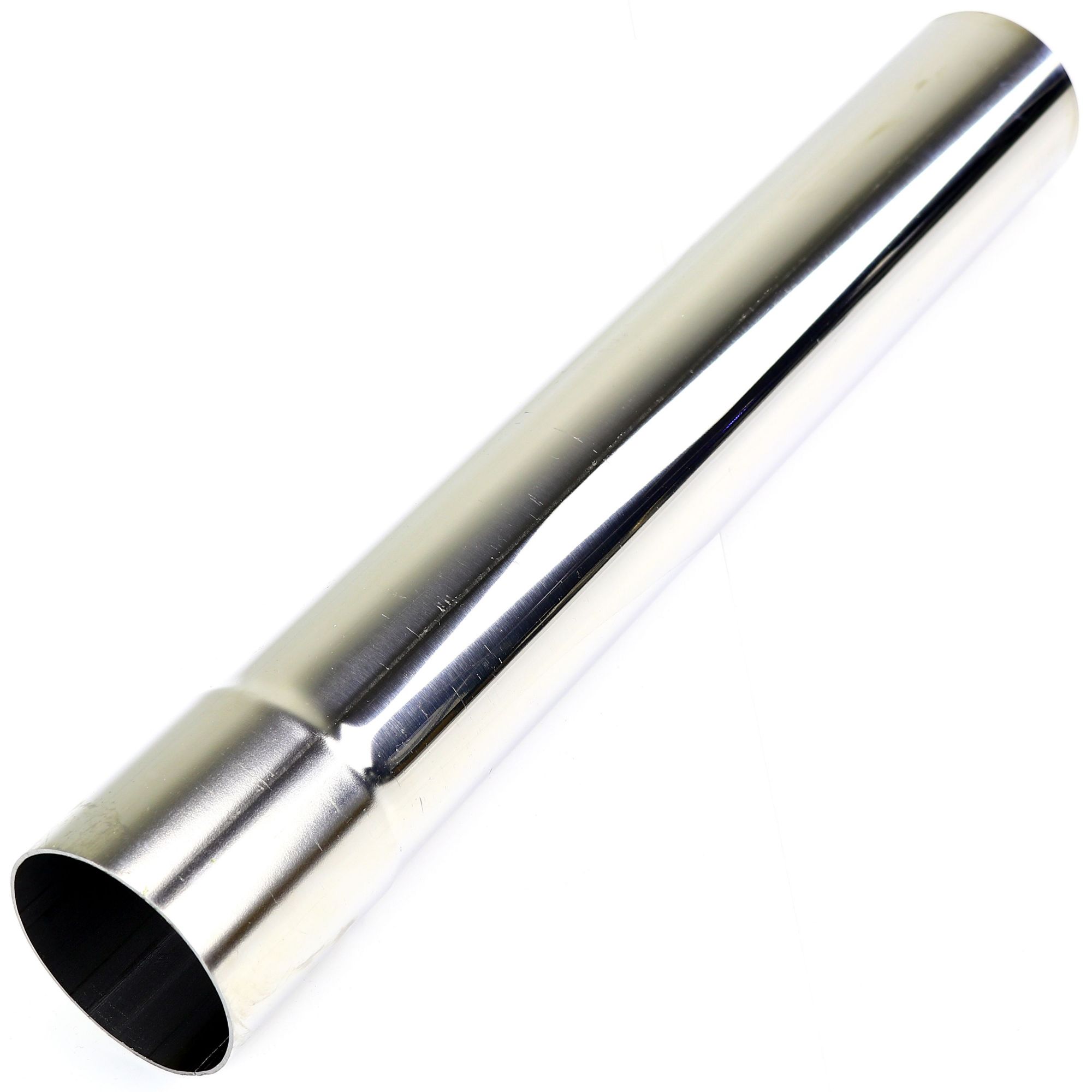 2.5" Stainless Steel Exhaust Silencer Resonator – Weld-On Muffler, Polished Finish